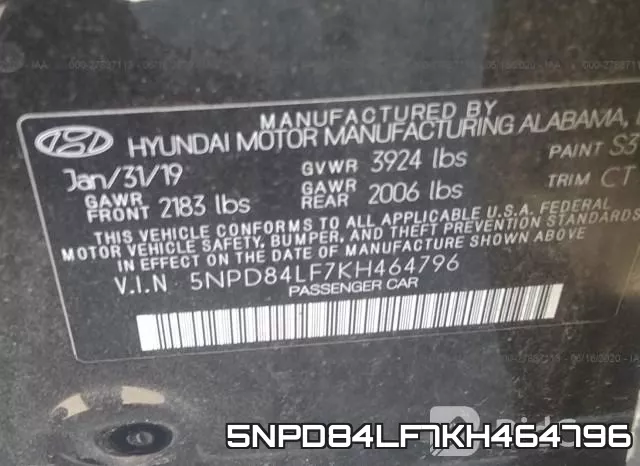 5NPD84LF7KH464796 фото 10