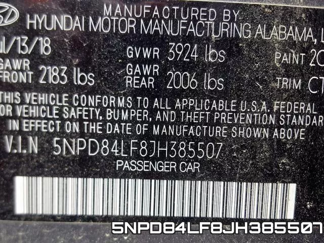 5NPD84LF8JH385507 фото 2