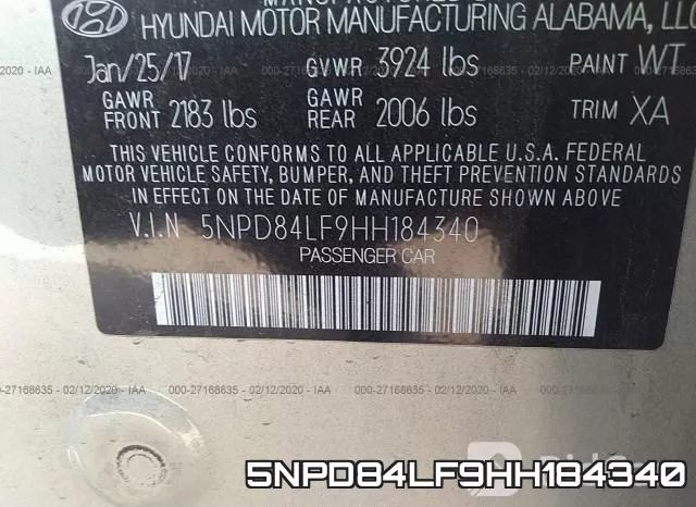 5NPD84LF9HH184340 фото 10