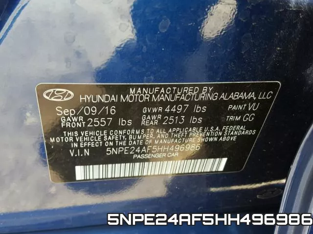 5NPE24AF5HH496986 фото 2