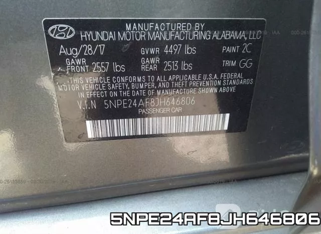 5NPE24AF8JH646806 фото 10