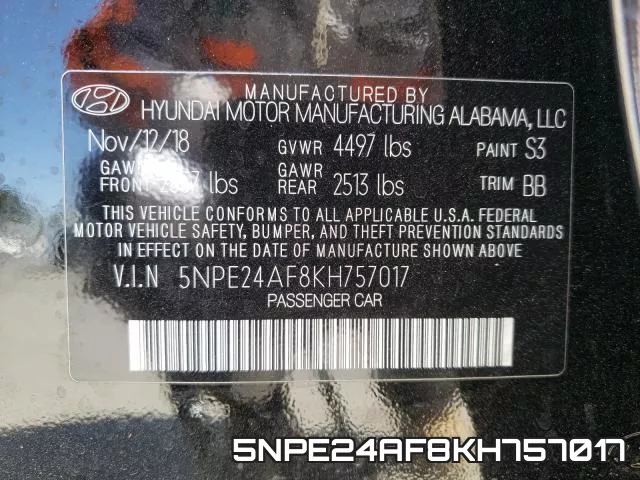 5NPE24AF8KH757017 фото 2