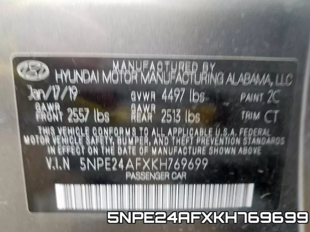 5NPE24AFXKH769699 фото 2