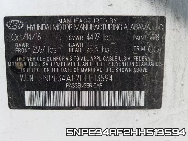 5NPE34AF2HH513594 фото 2