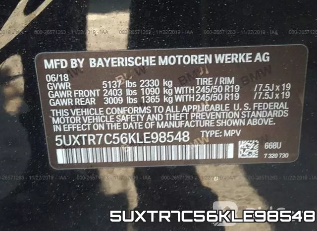 5UXTR7C56KLE98548 фото 10