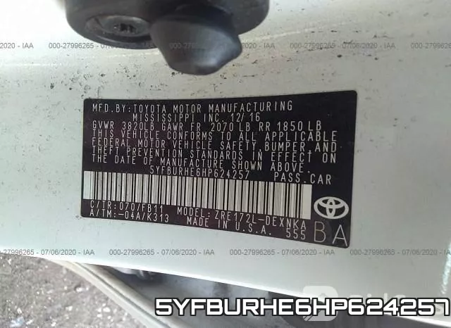 5YFBURHE6HP624257 фото 10