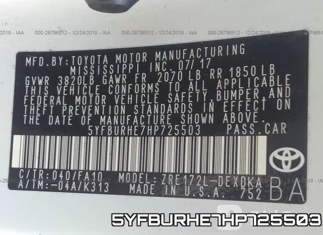 5YFBURHE7HP725503 фото 10