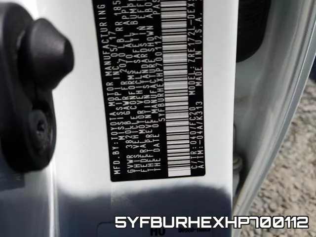 5YFBURHEXHP700112 фото 2
