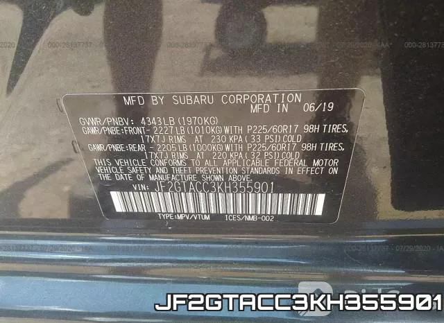 JF2GTACC3KH355901 фото 10