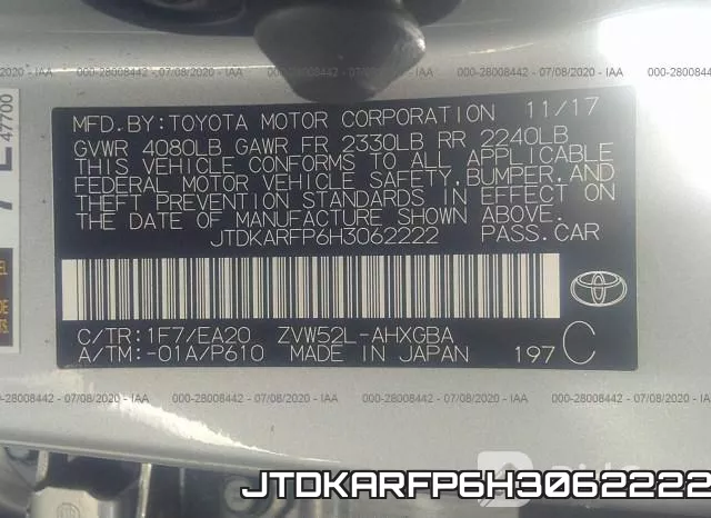 JTDKARFP6H3062222 фото 10