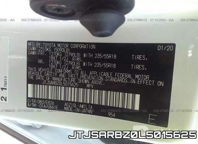 JTJSARBZ0L5015625 фото 10