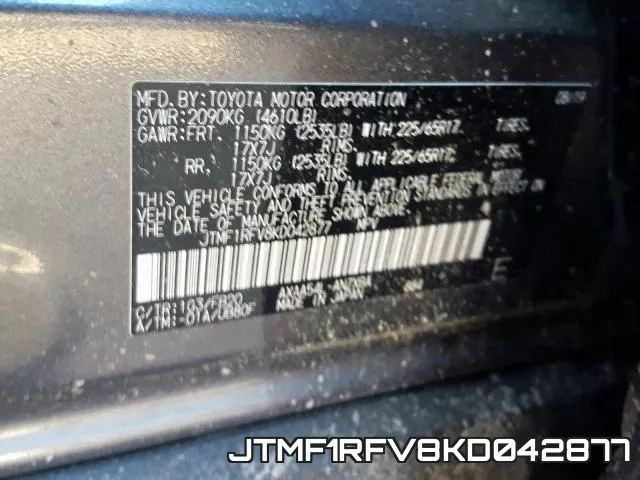JTMF1RFV8KD042877 фото 2