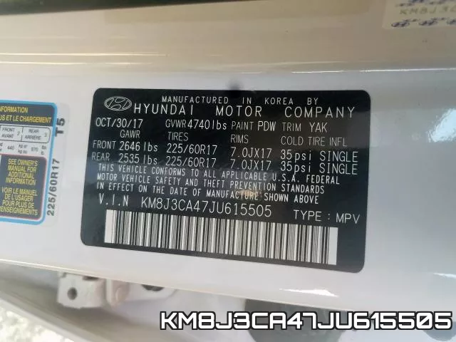 KM8J3CA47JU615505 фото 2