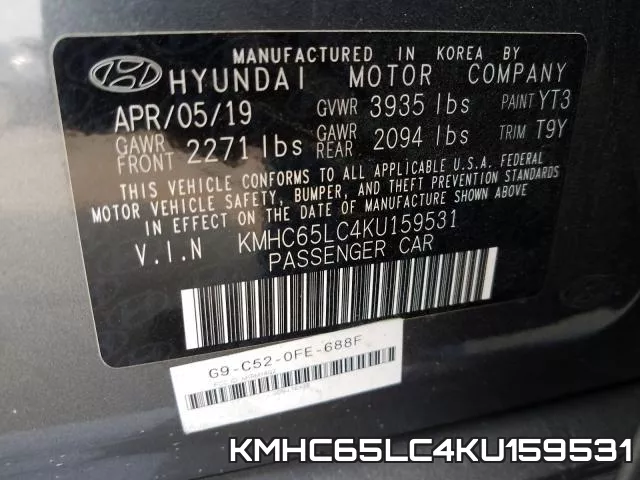 KMHC65LC4KU159531 фото 2