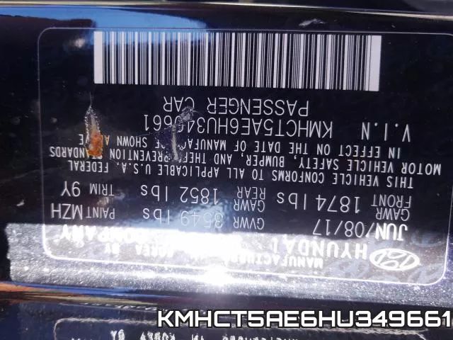 KMHCT5AE6HU349661 фото 2