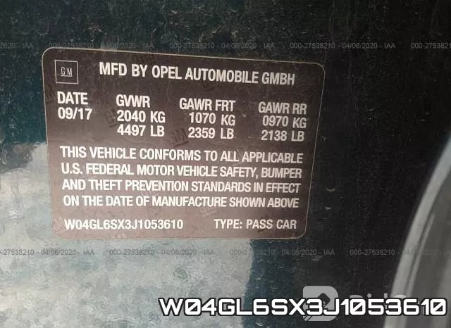 W04GL6SX3J1053610 фото 10