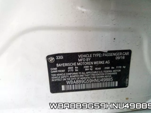 WBA8B9G59HNU49885 фото 2