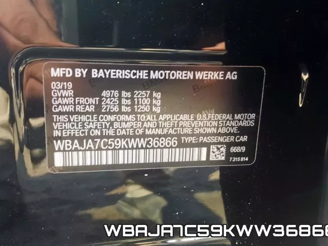 WBAJA7C59KWW36866 фото 2