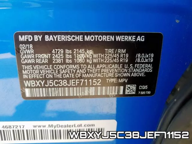 WBXYJ5C38JEF71152 фото 2