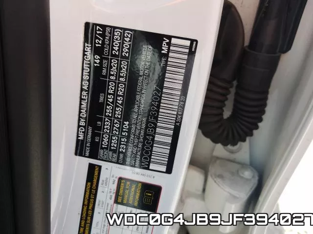 WDC0G4JB9JF394027 фото 2