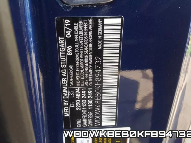 WDDWK8EB0KF894732 фото 2