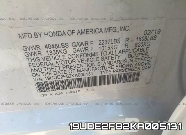 19UDE2F82KA005131 фото 10