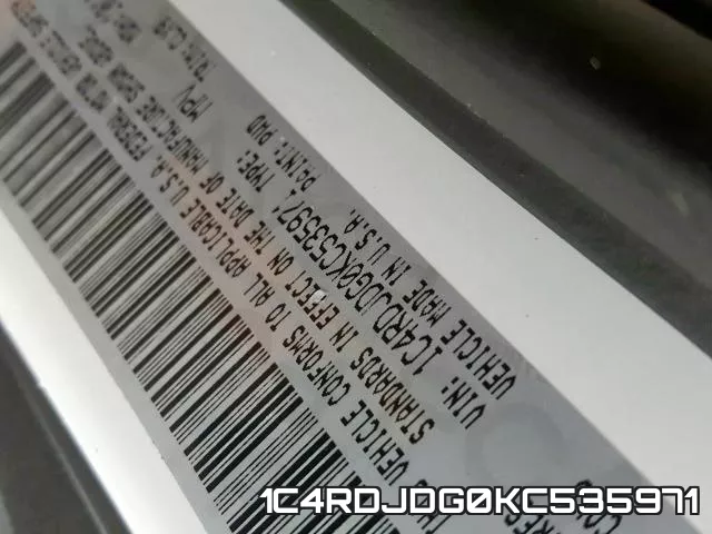 1C4RDJDG0KC535971 фото 2
