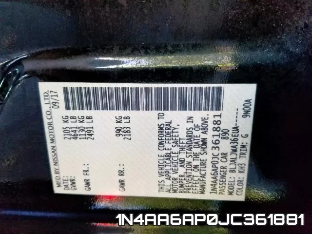 1N4AA6AP0JC361881 фото 2