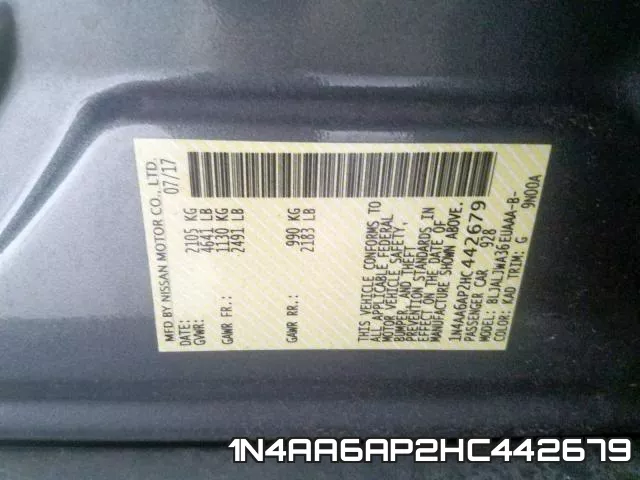 1N4AA6AP2HC442679 фото 2