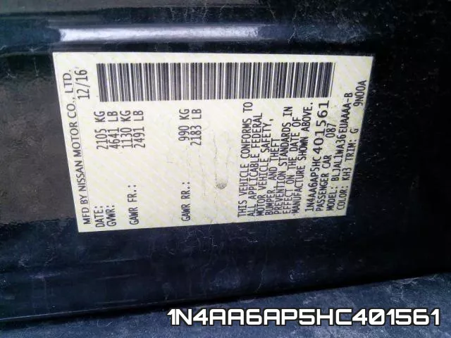 1N4AA6AP5HC401561 фото 2