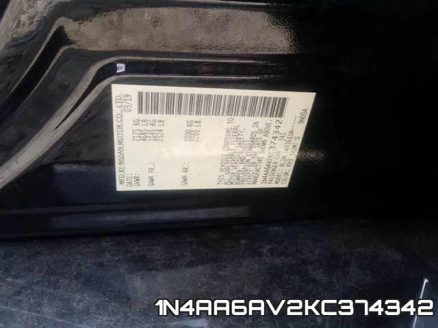 1N4AA6AV2KC374342 фото 2