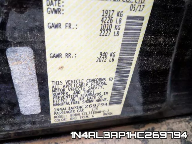 1N4AL3AP1HC269794 фото 2