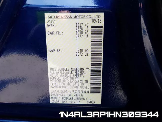 1N4AL3AP1HN309344 фото 2