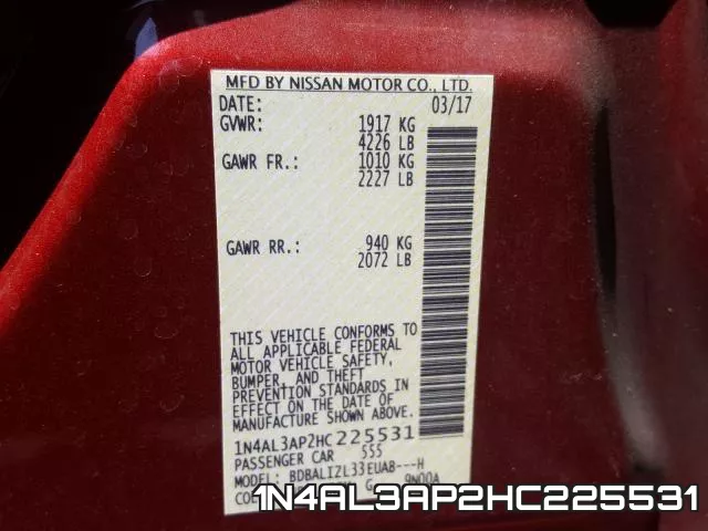 1N4AL3AP2HC225531 фото 2