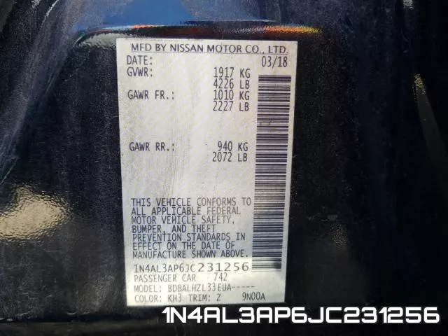1N4AL3AP6JC231256 фото 2