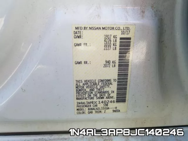 1N4AL3AP8JC140246 фото 2