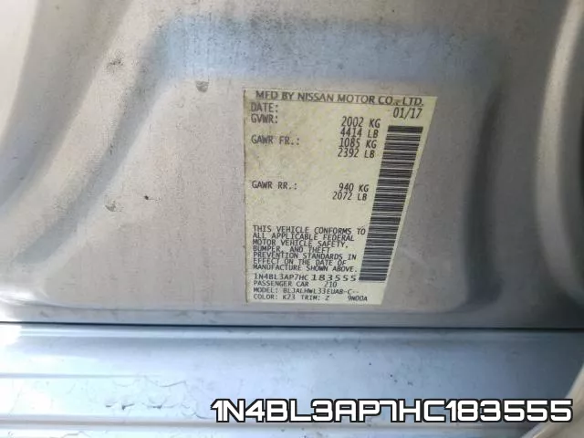 1N4BL3AP7HC183555 фото 2