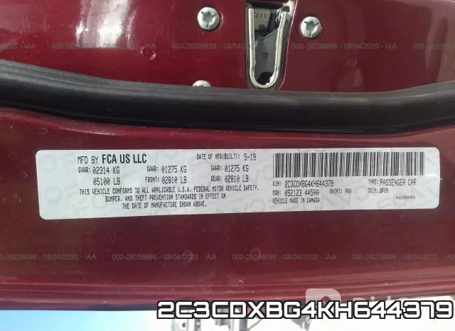 2C3CDXBG4KH644379 фото 10