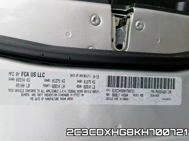 2C3CDXHG8KH700721 фото 2