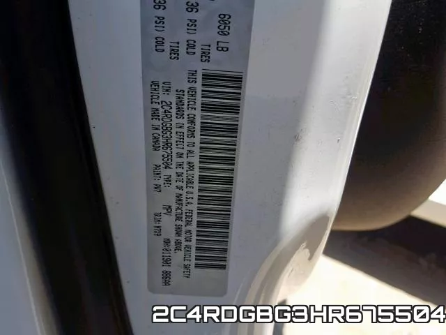 2C4RDGBG3HR675504 фото 2
