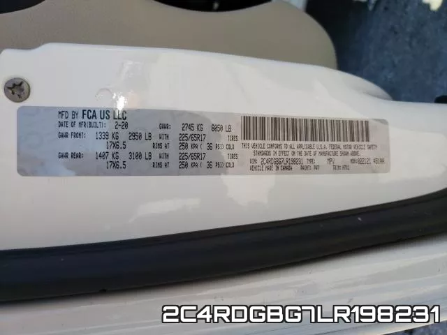 2C4RDGBG7LR198231 фото 2