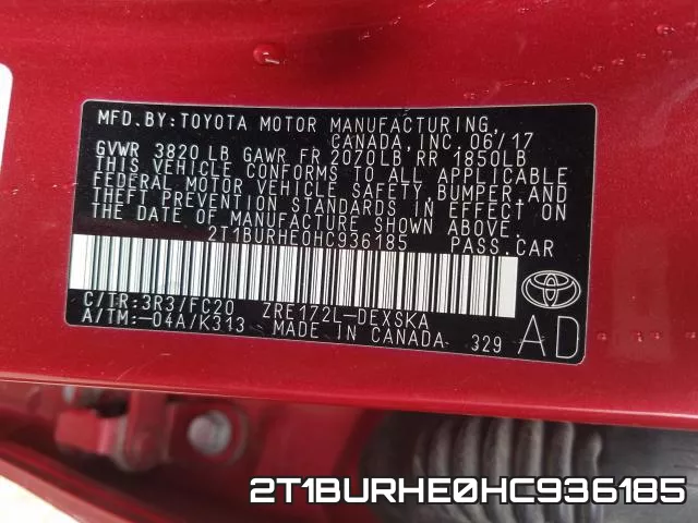 2T1BURHE0HC936185 фото 2