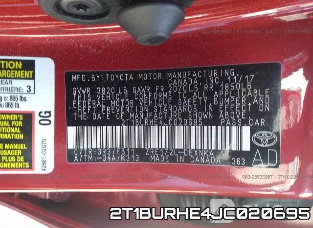 2T1BURHE4JC020695 фото 10