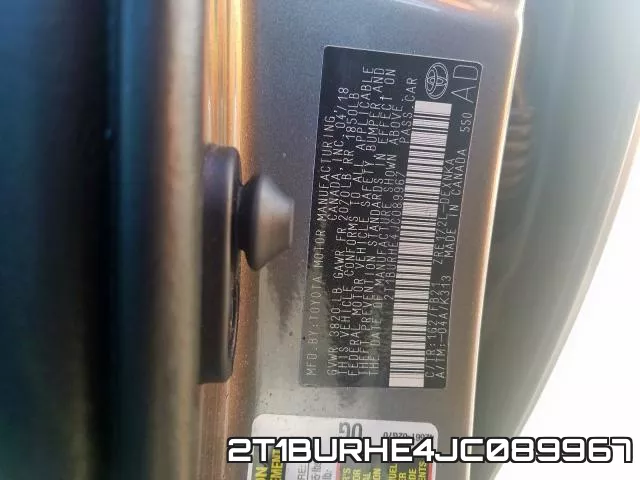 2T1BURHE4JC089967 фото 2