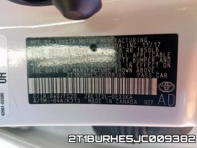 2T1BURHE5JC009382 фото 2
