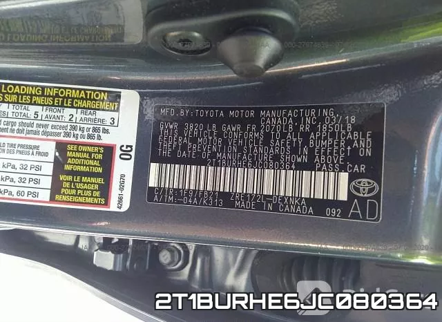2T1BURHE6JC080364 фото 10