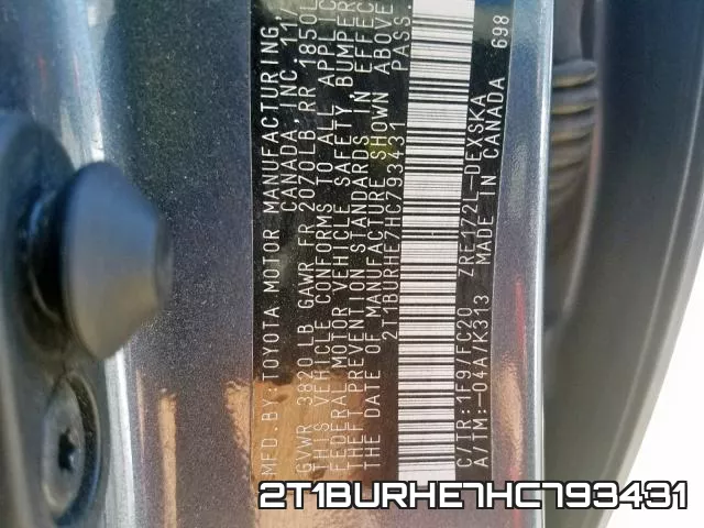 2T1BURHE7HC793431 фото 2