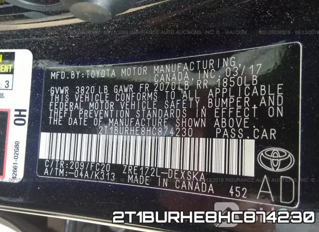 2T1BURHE8HC874230 фото 10