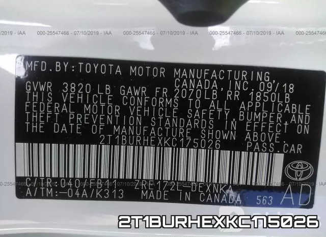 2T1BURHEXKC175026 фото 10