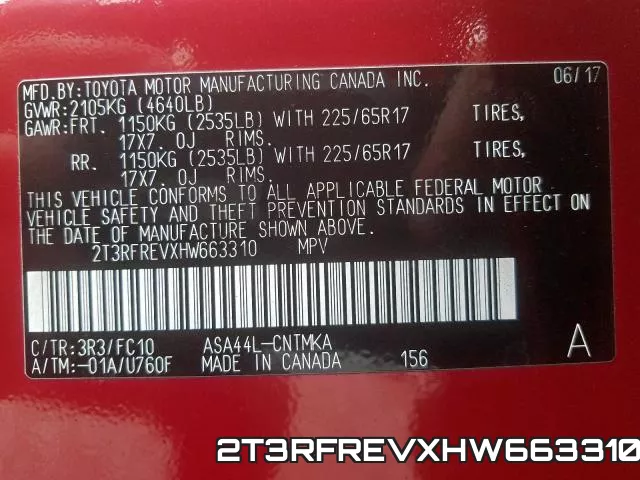 2T3RFREVXHW663310 фото 2